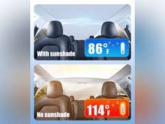 2025 Upgrade for Tesla Model 3 Sunshade No Gaps, No-Sags 2 in 1 Design Sunshade Roof, UV-Protective, Heat-Insulating to Keep Interior Cool, Accessories for Tesla Model 3 2025-2020 (Cream) 50