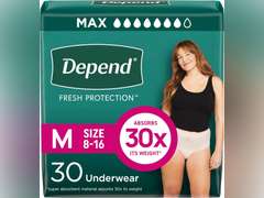 Depend Fresh Protection Adult Incontinence & Postpartum Bladder Leak Underwear for Women, Disposable, Maximum, Medium, Blush, 38 Count, Packaging May Vary 46
