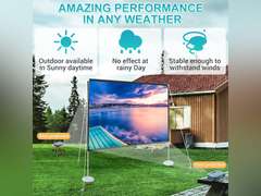 100 inch Projector Screen and Stand,Portable Projector Screen 4K HD Rear Front Projection Screen with Carry Bag for Outdoor Indoor Home Theater Backyard Cinema Travel 54