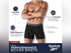 Reebok Mens Boxer Briefs - 3 Pack Stretch Moisture Wicking Mens Underwear with Contour Pouch Boxers for Men (Size L) 20