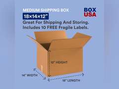 BOX USA Pack of 20 Medium Moving Boxes 18" L x 14" W x 12" H 46