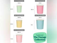Tupperware Heritage Collection 10 Piece Nested Canister Set in Vintage Colors, Dishwasher Safe and BPA Free (5 Containers, 5 Lids) 50