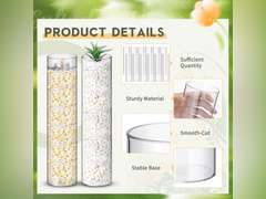 Nuogo 12 Pcs Plastic Clear Cylinder Vase for Home 8,12,16 Inch Acrylic Flower Clear Vase Centerpiece for Centerpieces Wedding Party Decorations(12 Inch) 60