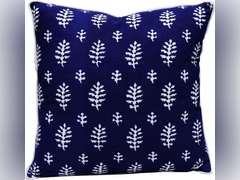 India Arts Decorative Throw Pillows with Inserts Included 17x17, Hand Block Print Pillow Cover with Insert, White Pattern Print Cushion for Modern Home Decor Sofa Couch Bedroom Outdoor 20