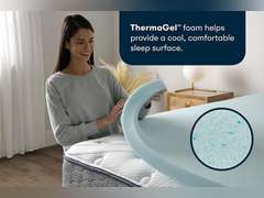 Serta ThermaGel Cooling, Pressure-Relieving Memory Foam Mattress Topper, 2 Inch, King Blue 70