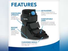 United Ortho USA14115 Short Air Cam Walker Fracture Boot, Medium, Black 47
