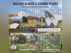 VEVOR Hardware Cloth, 36' x 50' Galvanized Wire Mesh Roll, 19 Gauge Chicken Wire Fence Roll, Vinyl Coating Metal Wire Mesh for Chicken Coop Barrier, Rabbit Snake Fences, Poultry Enclosures 50