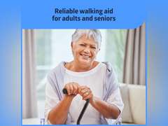 Medline Aluminum Quad Cane with Small Base for Balance, Knee Injuries, Leg Surgery Recovery & Mobility, Portable, Lightweight Walking Aid for Seniors & Adults, Black 23