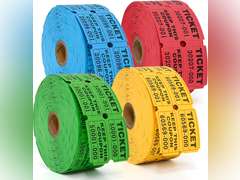 L LIKED 4000 Pairs Double Raffle Tickets - 4 Assorted Colors (Blue, Yellow, Red, Green), 1000 Tickets per Roll for Events, Fundraisers & Parties 26