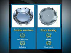 FUSCH 4PCS Polished Aluminum Wheel Center Caps Compatible with Chevy Silverado Avalanche Suburban Tahoe 2007-2014, 7-1/8" Hubcap, 6 Lug Wheel Cap Cover for 20" 5-Spoke Rims Replace# 9596007 9595152 85