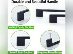 TUNNY 5 Pack Classic Cabinet Handles-18.9"/480mm Screw Spacing Matte Black Furniture Hardware Handles for Kitchen Cabinets Bedroom Cabinet Pulls 100