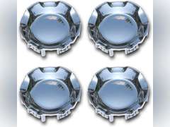 FUSCH 4PCS Polished Aluminum Wheel Center Caps Compatible with Chevy Silverado Avalanche Suburban Tahoe 2007-2014, 7-1/8" Hubcap, 6 Lug Wheel Cap Cover for 20" 5-Spoke Rims Replace# 9596007 9595152 85