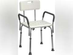 Medline Shower Chair Bath Seat with Padded Armrests and Back, Great for Bathtubs, Supports up to 350 lbs, 1 Count 86