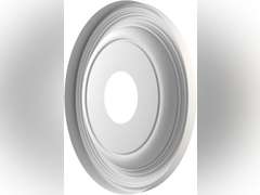 Ekena Millwork CMP13TRGBW Traditional Thermoformed PVC Ceiling Medallion (Fits Canopies up to 7 1/2"), 13"OD x 3 1/2"ID x 1 1/4"P, UltraCover Satin Blossom White 49