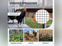 VEVOR Hardware Cloth, 36' x 50' Galvanized Wire Mesh Roll, 19 Gauge Chicken Wire Fence Roll, Vinyl Coating Metal Wire Mesh for Chicken Coop Barrier, Rabbit Snake Fences, Poultry Enclosures 50