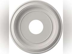 Ekena Millwork CMP13TRGBW Traditional Thermoformed PVC Ceiling Medallion (Fits Canopies up to 7 1/2"), 13"OD x 3 1/2"ID x 1 1/4"P, UltraCover Satin Blossom White 49