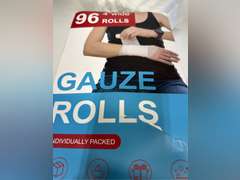Gauze Rolls Pack of 96 4 x 4.1 yd Premium Quality Lint and Latex-Free Conforming Stretch Bandages Designed for Wound Care for Wound Dressing Support (Ideal for use as a Mummy wrap) ( open package) 24