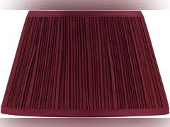 Aspen Creative 59204, Mushroom Pleated Rich Red Shade, 7-7/8" Top x 11-3/4" Bottom x 7-1/2" Slant/Slip UNO 33mm 40