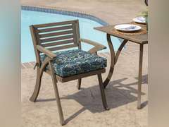 Arden Selections Outdoor Seat Cushion 21 x 21, Sapphire Aurora Blue Damask 45