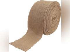 KINJOEK 6 Inch Wide 54 Yards Burlap Ribbon, Natural Jute Fabric Ribbon Crafts Ribbon for Christmas Wedding Gifts Burlap Fabric DIY for Decoration 33
