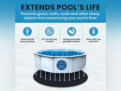 Liner Life LL28R Aboveground Pool Liner Pad 28' Round, Strong Durable Puncture Resistant Floor Mat, Polyester Geotextile Material, Black 136