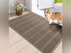 Door Mat Indoor Entrance, Sturdy Front Door Mat Outdoor, Absorbent Muddy Dirt Resist Welcome Door Mats, Non-Slip Backing Entry Mat Doormat for Entryway, Fade and Stain Resistant, 47x32 Inch, Brown 40
