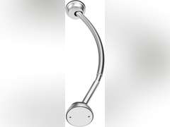 Zenna Home Curved Shower Rod, Aluminum, Brushed Nickel, 32"-40" stall Sized 18