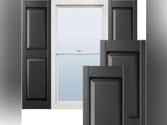 Lifetime Vinyl LP2S12X03100BL Standard Two Equal Panel Vinyls, Raised Panel Vinyl Shutters, w/Installation Shutter-Lok's & Matching Screws (Per Pair), 12"W x 31"H, Black 14
