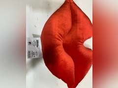 zhidiloveyou 2PCS 16" Lip Plush Red Small Decor Pillow Cute Hug Toy Soft Lip Shaped Cushion 13