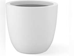 Kante Round Concrete Planter, Pure White, 10" W 28