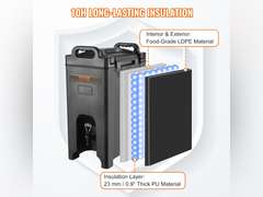 VEVOR Insulated Beverage Dispenser, 5 Gallon, Food-grade LDPE Hot and Cold Beverage Server, Thermal Drink Dispenser Cooler with 0.9 in PU Layer Two-Stage Faucet Handle, for Restaurant Drink Shop 239