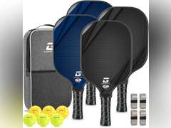 GARYE Pickleball Paddles Set of 4, Carbon Fiber Pickle Ball Paddle, USAPA Approved Lightweight Rackets 4 Pack for Adults and Teenagers, Includes 6 Balls, 1 Bag, and 4 Grip Tapes. 63