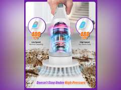 Electric Spin Scrubber, Cordless Shower Scrubber Rotary Floor Brushes & Pad Drivers with 6 Brush Heads - 2H Dual Speed, IPX7 Waterproof Extension Handle for Bathroom Tile Car Cleaning 40