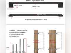 TUNNY 5 Pack Classic Cabinet Handles-18.9"/480mm Screw Spacing Matte Black Furniture Hardware Handles for Kitchen Cabinets Bedroom Cabinet Pulls 100