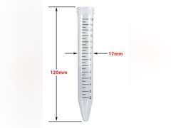 Globe Scientific 6285 Polypropylene Centrifuge Tube with Attached Blue Flat Top Screw Cap, Sterile, Printed Graduation, Bag Pack, 15mL Capacity (Case of 500) 134