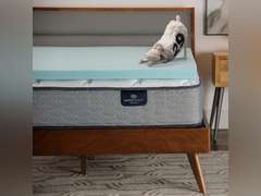 Serta ThermaGel Cooling, Pressure-Relieving Memory Foam Mattress Topper, 2 Inch, King Blue 70