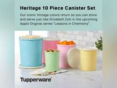Tupperware Heritage Collection 10 Piece Nested Canister Set in Vintage Colors, Dishwasher Safe and BPA Free (5 Containers, 5 Lids) 50