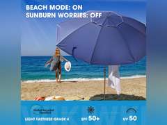 7ft Beach Umbrella with Sand Anchor & Tilt 186
