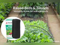 AlpineReach Garden Netting 7.5 x 65 ft Heavy Duty Bird Net, Deer, Plant Protection Extra Strong Woven Mesh, Reusable Kit with Zip Ties, Animal Fencing for Fruits Trees, Black 30