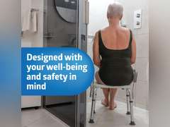 Medline Shower Chair Bath Seat with Padded Armrests and Back, Great for Bathtubs, Supports up to 350 lbs, 1 Count 86