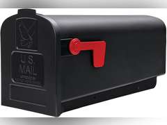 Architectural Mailboxes Parsons Medium Capacity, Plastic Post Mount Mailbox, Black 31