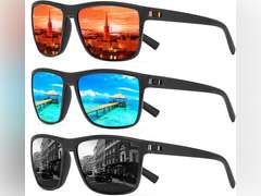Square Polarized Sunglasses for Men and Women Lightweight Frame Sun Glasses with UV Protection 15