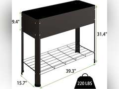 PROXRACER Raised Garden Bed with Detachable Legs Elevated Metal Planter Box for Growing Fresh Herbs Vegetables Flowers Succulents&Other Plants for Outdoor Backyard Patio Deck Balcony Black L 135