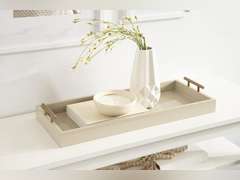 Kate and Laurel Lipton Narrow Rectangle Wood Accent Tray, 10x24, Natural 53