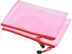 MECCANIXITY Mesh Zipper Bags, A3 Size 16x13 File Document Pockets Bill Pouch Folders for Office Home Supply, Pink Pack of20 ps 46