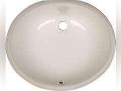 MSI 17 inch x 14 inch Oval Porcelain Ceramic Undermount Bathroom Vanity Vessel Sink, Bisque 224