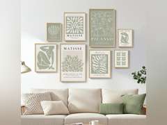 Henri Matisse Toile murale encadr e vert sauge pour salon, salon, bureau, cuisine 199