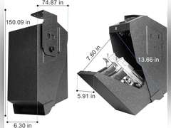 2 guns capacity GUN Safe Biometric Pistol Safe Drop Down Handgun Safe Wall Mounted Double Gun Safe for Handgun with Fingerprint Passcode Key 3 Ways Quick Access Car Gun Safe for Desk,Nightstand 113