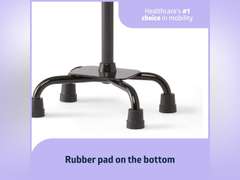 Medline Aluminum Quad Cane with Small Base for Balance, Knee Injuries, Leg Surgery Recovery & Mobility, Portable, Lightweight Walking Aid for Seniors & Adults, Black 23