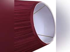 Aspen Creative 59204, Mushroom Pleated Rich Red Shade, 7-7/8" Top x 11-3/4" Bottom x 7-1/2" Slant/Slip UNO 33mm 40
